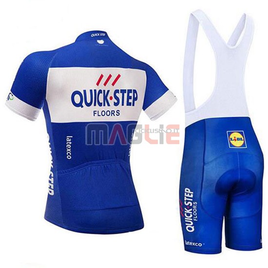 2018 Maglia Quick Step Floors Manica Corta Blu e Bianco